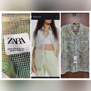 Zara Multicolor Short Sleeve Top